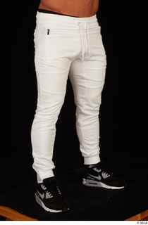 Dave black sneakers dressed leg lower body white pants 0008.jpg